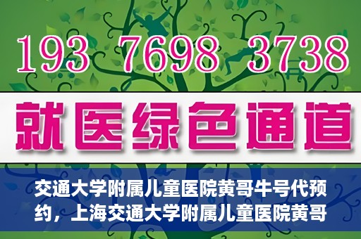 交通大学附属儿童医院黄哥牛号代预约，上海交通大学附属儿童医院黄哥牛号预约指南，轻松预约，关爱儿童健康之路