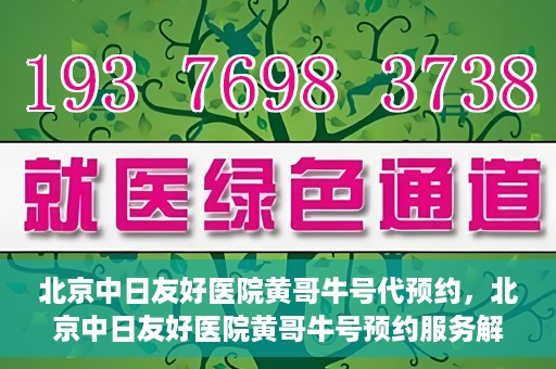 北京中日友好医院黄哥牛号代预约，北京中日友好医院黄哥牛号预约服务解析