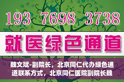 魏文斌-副院长，北京同仁代办绿色通道联系方式，北京同仁医院副院长魏文斌与绿色通道代办联系方式揭秘