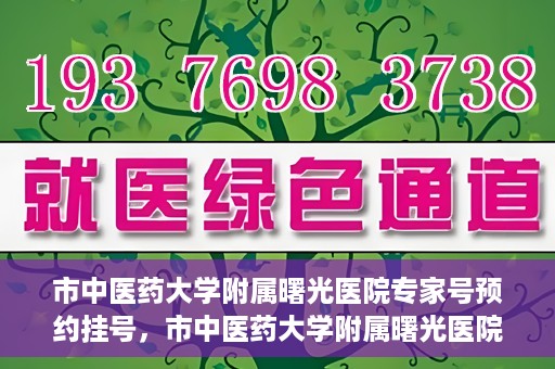 市中医药大学附属曙光医院专家号预约挂号，市中医药大学附属曙光医院专家号预约挂号攻略，一站式解决您的就医难题