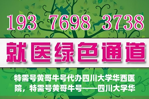 特需号黄哥牛号代办四川大学华西医院，特需号黄哥牛号——四川大学华西医院代办服务解析