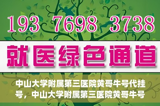 中山大学附属第三医院黄哥牛号代挂号，中山大学附属第三医院黄哥牛号助您轻松挂号就医
