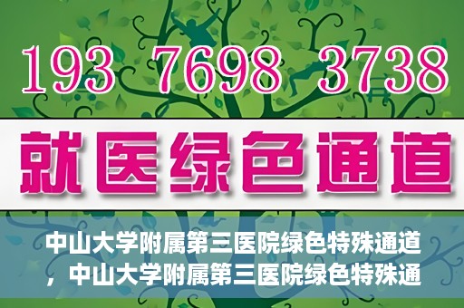 中山大学附属第三医院绿色特殊通道，中山大学附属第三医院绿色特殊通道，健康守护的快捷通道