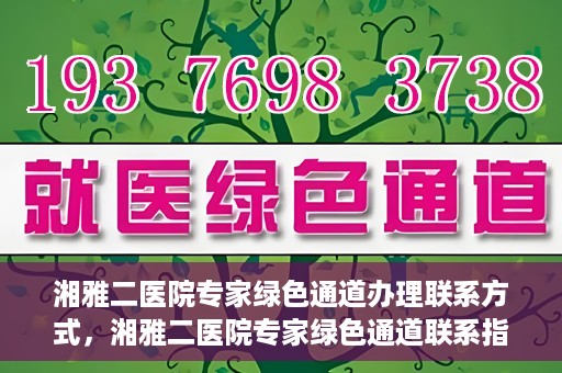 湘雅二医院专家绿色通道办理联系方式，湘雅二医院专家绿色通道联系指南，一键获取办理联系方式