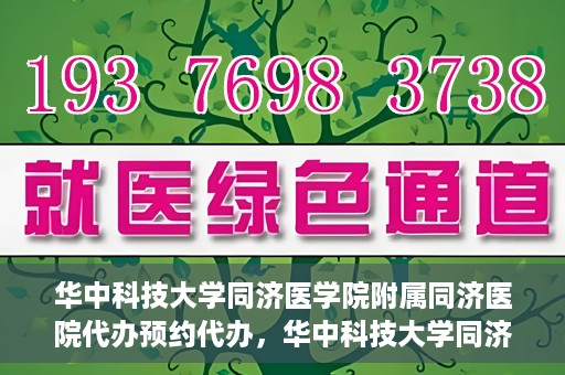 华中科技大学同济医学院附属同济医院代办预约代办，华中科技大学同济医学院附属同济医院预约代办服务详解