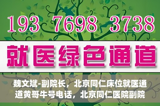 魏文斌-副院长，北京同仁床位就医通道黄哥牛号电话，北京同仁医院副院长魏文斌揭秘床位就医通道，黄哥牛号联系电话解读