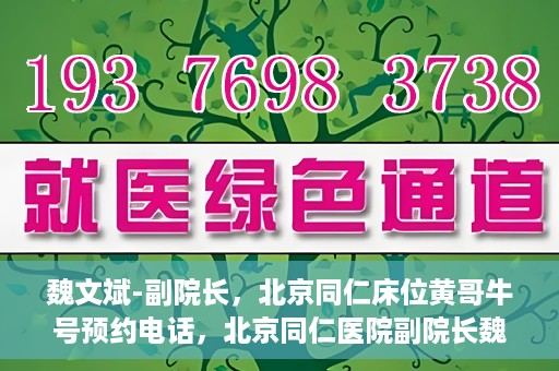 魏文斌-副院长，北京同仁床位黄哥牛号预约电话，北京同仁医院副院长魏文斌，床位预约热线与黄哥牛号的故事