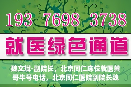 魏文斌-副院长，北京同仁床位就医黄哥牛号电话，北京同仁医院副院长魏文斌，床位就医黄哥牛号电话揭秘