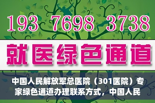 中国人民解放军总医院（301医院）专家绿色通道办理联系方式，中国人民解放军总医院（301医院）专家绿色通道办理指南，快速联系专家团队的方法