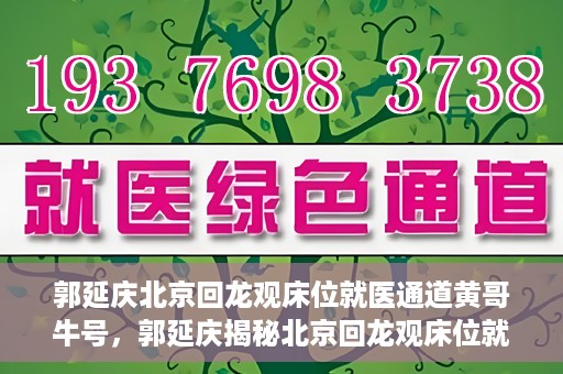 郭延庆北京回龙观床位就医通道黄哥牛号，郭延庆揭秘北京回龙观床位就医通道，黄哥牛号行动开启