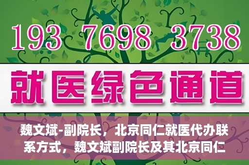 魏文斌-副院长，北京同仁就医代办联系方式，魏文斌副院长及其北京同仁医院就医代办联系方式解析