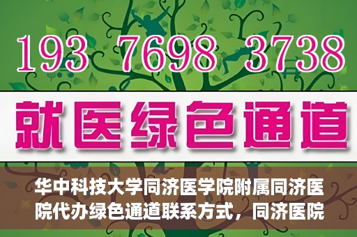 华中科技大学同济医学院附属同济医院代办绿色通道联系方式，同济医院绿色通道代办服务联系方式揭秘
