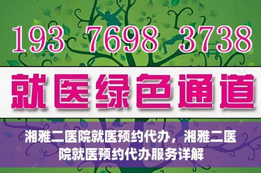 湘雅二医院就医预约代办，湘雅二医院就医预约代办服务详解