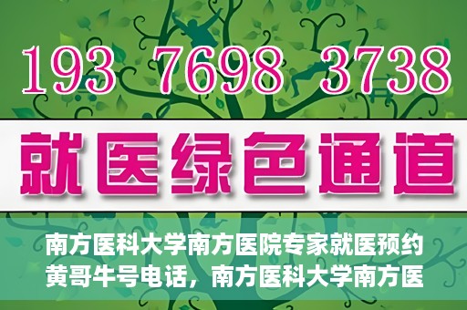 南方医科大学南方医院专家就医预约黄哥牛号电话，南方医科大学南方医院专家预约挂号热线，黄哥牛号预约电话详解