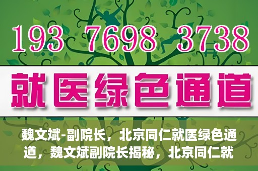 魏文斌-副院长，北京同仁就医绿色通道，魏文斌副院长揭秘，北京同仁就医绿色通道独家报道