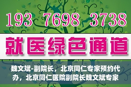 魏文斌-副院长，北京同仁专家预约代办，北京同仁医院副院长魏文斌专家预约代办服务解析