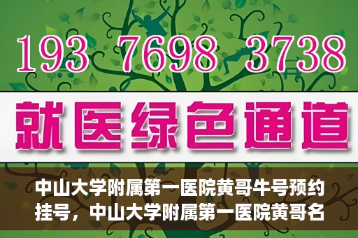 中山大学附属第一医院黄哥牛号预约挂号，中山大学附属第一医院黄哥名医牛号预约挂号攻略