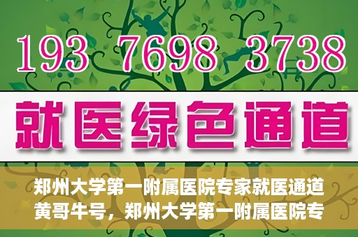 郑州大学第一附属医院专家就医通道黄哥牛号，郑州大学第一附属医院专家就医通道，黄哥牛号引领就医新风尚