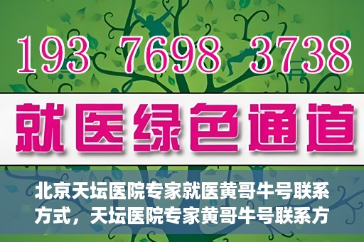 北京天坛医院专家就医黄哥牛号联系方式，天坛医院专家黄哥牛号联系方式揭秘，权威医疗资源的深度解读
