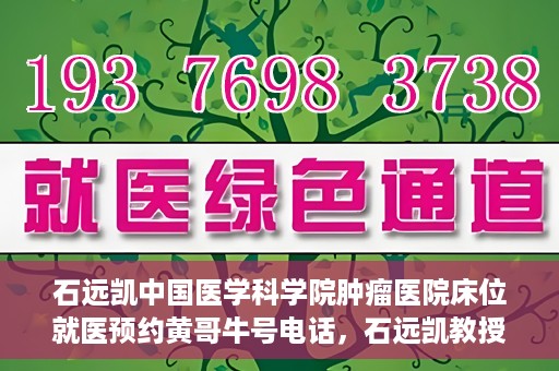 石远凯中国医学科学院肿瘤医院床位就医预约黄哥牛号电话，石远凯教授，中国医学科学院肿瘤医院床位预约攻略与黄哥牛号电话揭秘