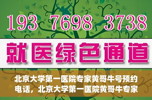 北京大学第一医院专家黄哥牛号预约电话，北京大学第一医院黄哥牛专家预约电话及挂号攻略