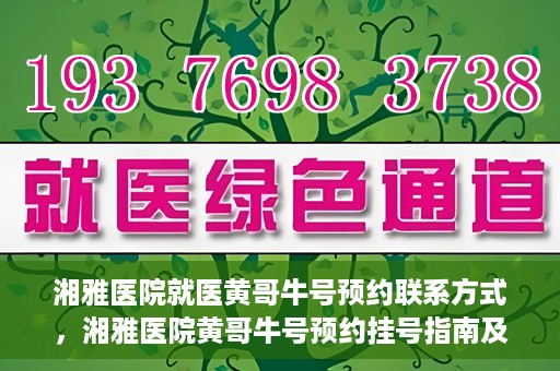 湘雅医院就医黄哥牛号预约联系方式，湘雅医院黄哥牛号预约挂号指南及联系方式揭秘