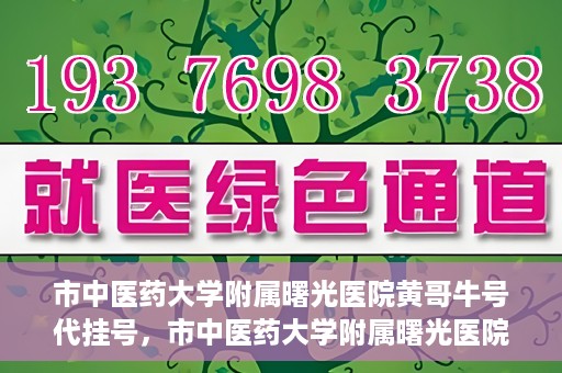 市中医药大学附属曙光医院黄哥牛号代挂号，市中医药大学附属曙光医院黄哥牛号代挂号服务解析