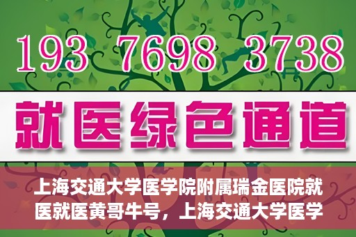 上海交通大学医学院附属瑞金医院就医就医黄哥牛号，上海交通大学医学院附属瑞金医院就医黄哥牛号解析与体验