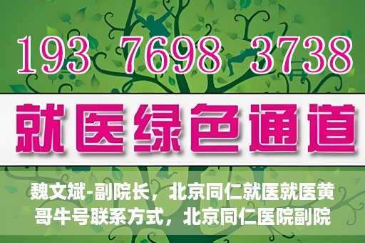魏文斌-副院长，北京同仁就医就医黄哥牛号联系方式，北京同仁医院副院长魏文斌，就医联系方式与黄哥牛号解析