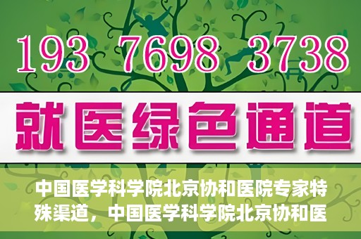 中国医学科学院北京协和医院专家特殊渠道，中国医学科学院北京协和医院专家特殊渠道解析与探讨