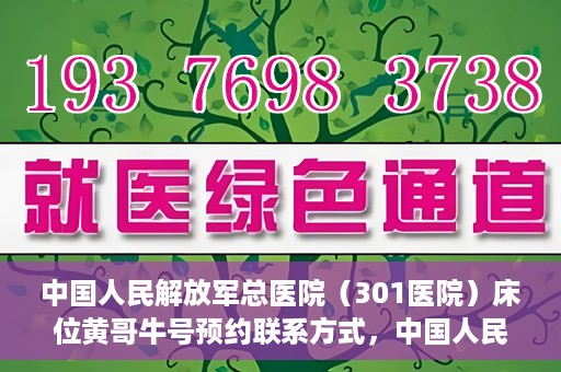 中国人民解放军总医院（301医院）床位黄哥牛号预约联系方式，中国人民解放军总医院床位预约联系方式及流程解析