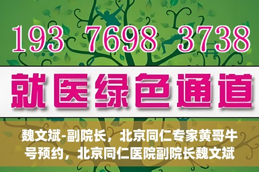 魏文斌-副院长，北京同仁专家黄哥牛号预约，北京同仁医院副院长魏文斌，黄哥牛号预约专家解析健康之道