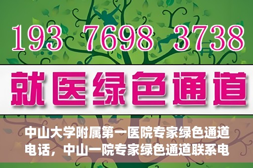 中山大学附属第一医院专家绿色通道电话，中山一院专家绿色通道联系电话，快速预约专家服务的权威渠道