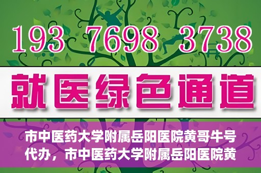 市中医药大学附属岳阳医院黄哥牛号代办，市中医药大学附属岳阳医院黄哥牛号代办，一站式医疗服务的信赖之选