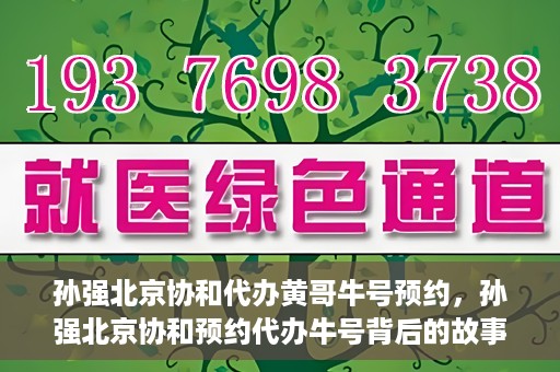 孙强北京协和代办黄哥牛号预约，孙强北京协和预约代办牛号背后的故事，黄哥助力就医无忧？