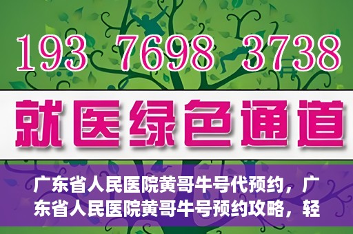 广东省人民医院黄哥牛号代预约，广东省人民医院黄哥牛号预约攻略，轻松掌握预约流程