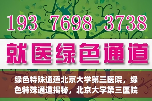 绿色特殊通道北京大学第三医院，绿色特殊通道揭秘，北京大学第三医院的探索与实践