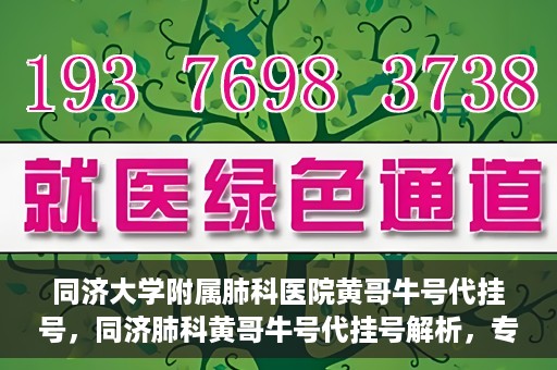 同济大学附属肺科医院黄哥牛号代挂号，同济肺科黄哥牛号代挂号解析，专业医疗服务的深度解读