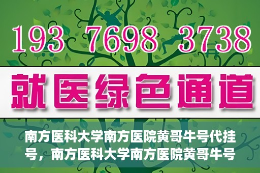 南方医科大学南方医院黄哥牛号代挂号，南方医科大学南方医院黄哥牛号挂号攻略，轻松解决代挂号问题