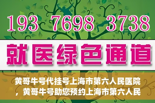 黄哥牛号代挂号上海市第六人民医院，黄哥牛号助您预约上海市第六人民医院挂号服务