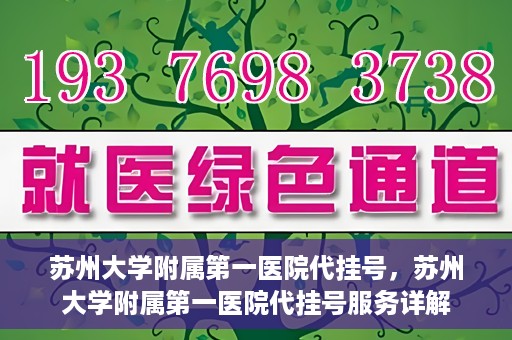 苏州大学附属第一医院代挂号，苏州大学附属第一医院代挂号服务详解