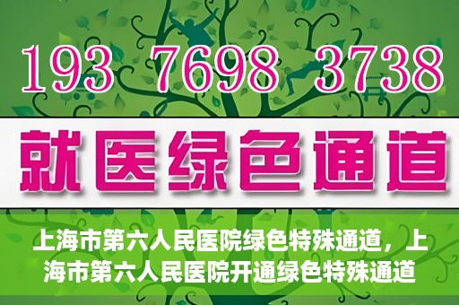 上海市第六人民医院绿色特殊通道，上海市第六人民医院开通绿色特殊通道，助力患者快速就医