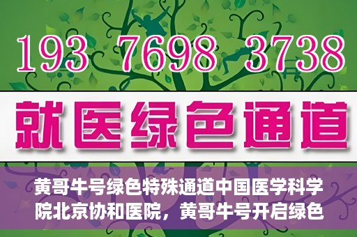 黄哥牛号绿色特殊通道中国医学科学院北京协和医院，黄哥牛号开启绿色特殊通道，北京协和医院助力健康中国行