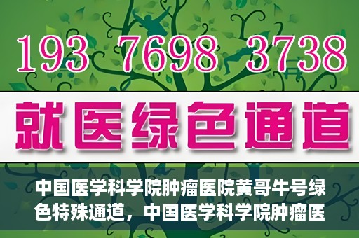 中国医学科学院肿瘤医院黄哥牛号绿色特殊通道，中国医学科学院肿瘤医院黄哥牛号，绿色特殊通道开启健康之门