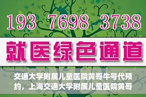 交通大学附属儿童医院黄哥牛号代预约，上海交通大学附属儿童医院黄哥牛号预约指南，轻松预约，关爱儿童健康之路