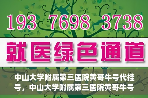 中山大学附属第三医院黄哥牛号代挂号，中山大学附属第三医院黄哥牛号助您轻松挂号就医