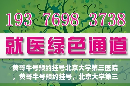 黄哥牛号预约挂号北京大学第三医院，黄哥牛号预约挂号，北京大学第三医院便捷就医新体验