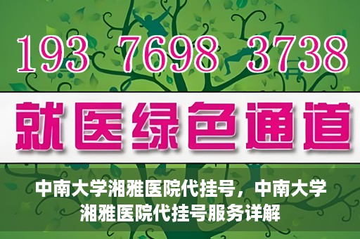 中南大学湘雅医院代挂号，中南大学湘雅医院代挂号服务详解