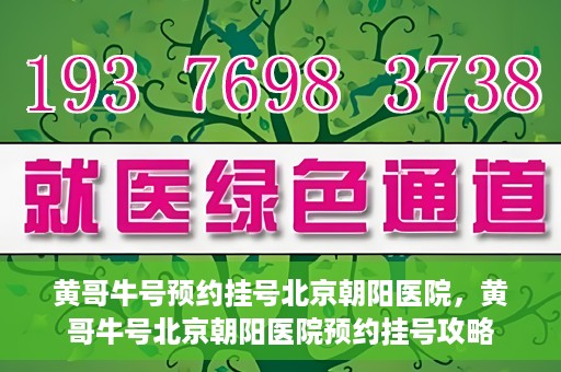 黄哥牛号预约挂号北京朝阳医院，黄哥牛号北京朝阳医院预约挂号攻略