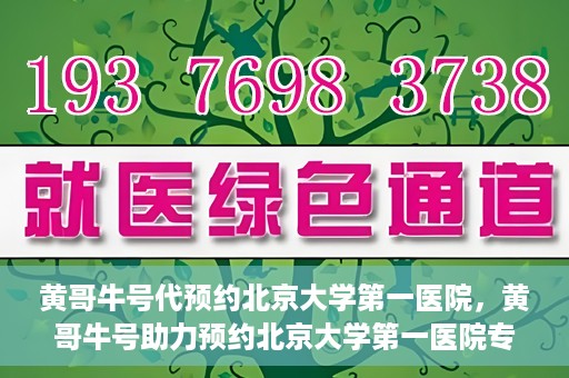 黄哥牛号代预约北京大学第一医院，黄哥牛号助力预约北京大学第一医院专家号